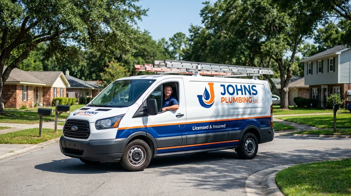 Johns Plumbing LLC service van in Somerdale, NJ
