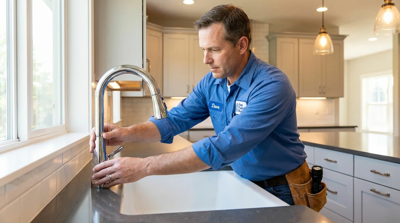 Kitchen faucet installation by Johns Plumbing LLC in Somerdale
