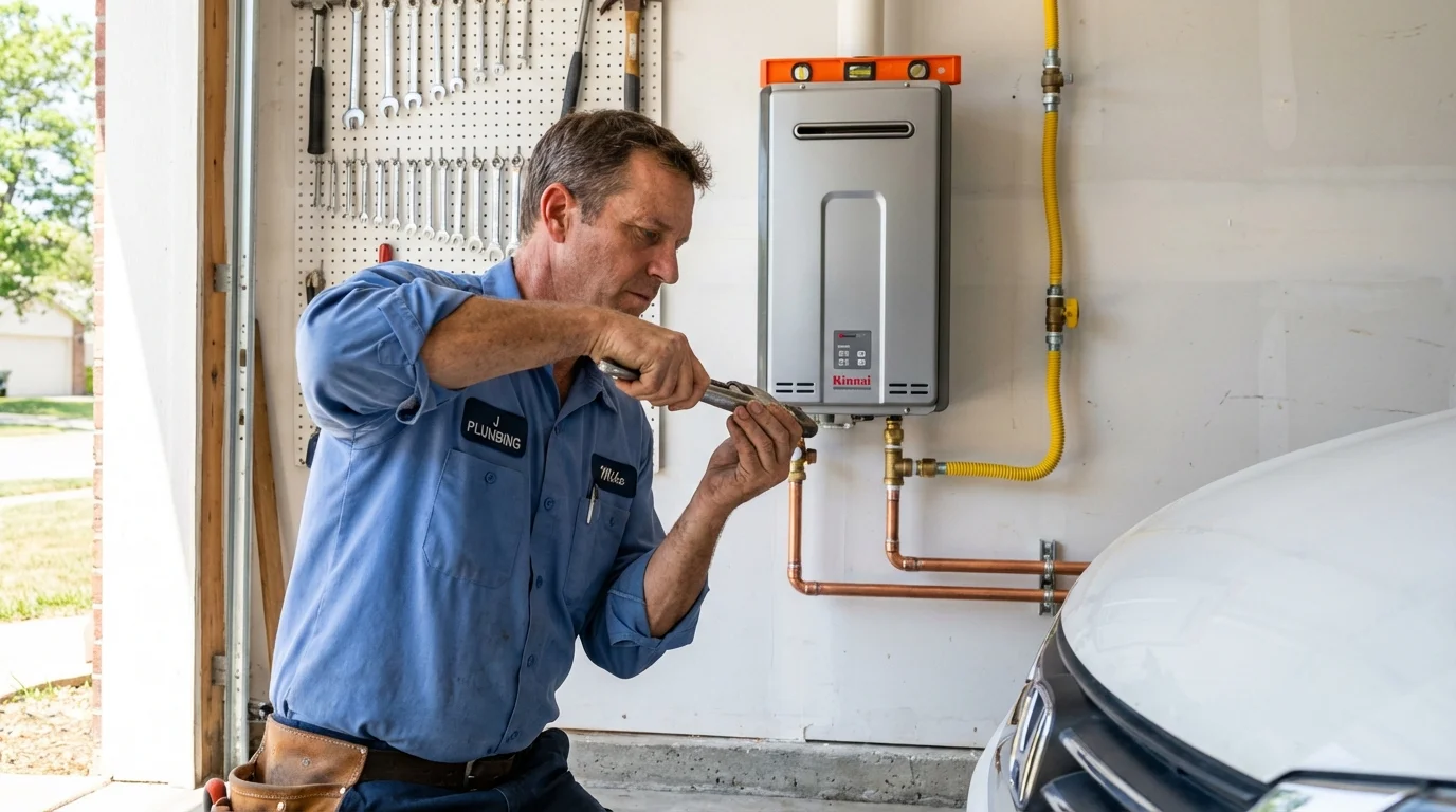 Tankless water heater installation by a Johns Plumbing LLC plumber in Somerdale